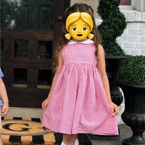 Red Gingham Sleeveless Dress with Bow